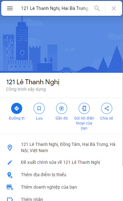 Xác nhận địa điểm trên google map – Chọn ‘Send to your phone’ để gửi chỉ dẫn từ máy tính đến điện thoại