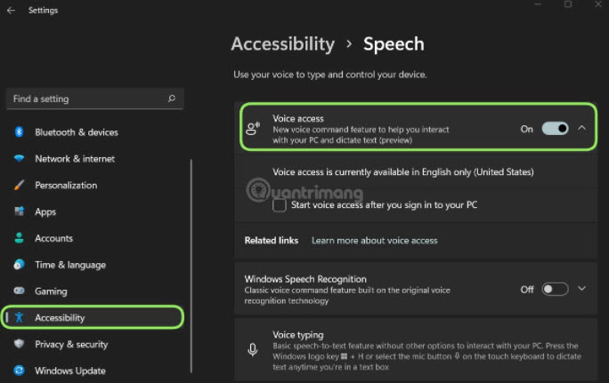 Cách bật điều khiển Windows 11 bằng giọng nói
