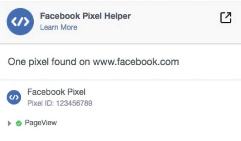 Tiện ích mở rộng Facebook Pixel Helper
